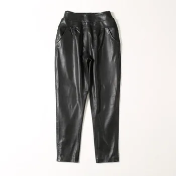 

2020 Women New Fashion Genuine Real Sheep Leather Pants C12