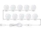 10LED Прямая поставка, косметический зеркальный светодиодный светильник, набор лампочек, usb порт для зарядки, косметический светильник, ed зеркальный лампочка, регулируемый светильник яркости - Испускаемый цвет: 10LED
