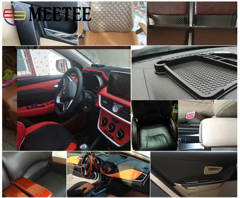 Ткань из искусственной кожи Meetee 50*138 см однотонная замшевая синтетическая