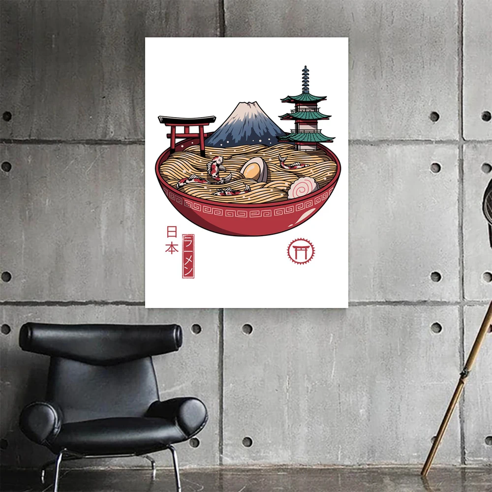 

1 piece canvas HD print picture wall artwork Japanese ramen bowl painting home decoration modular poster