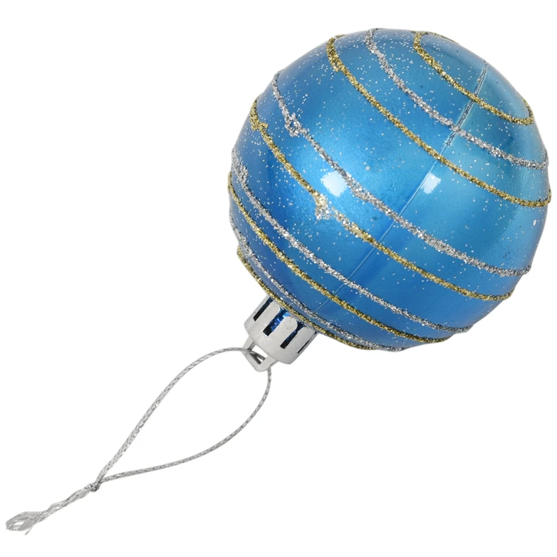 24 шт Рождество 6 см пластиковые украшения елки мяч(синий