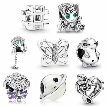 

Original Decorative Butterfly Openwork Digital Flair Hashtag Symbol Charms Fit Bracelet 925 Sterling Silver Bead Jewelry