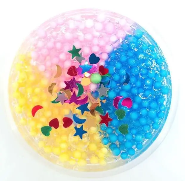 Red blue yellow Kuulee пена прозрачный пушистый слизи DIY Кристалл не липкий снятия стресса игрушки волшебная грязь DIY - Цвет: Red blue yellow