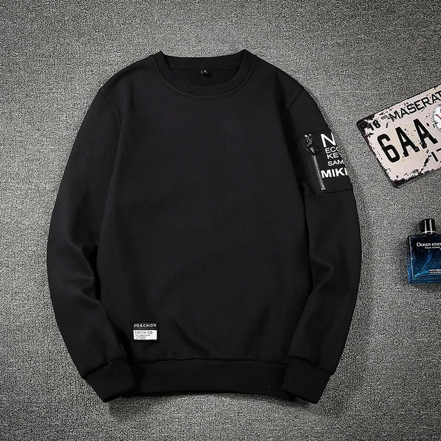 black sweatshirt no hood