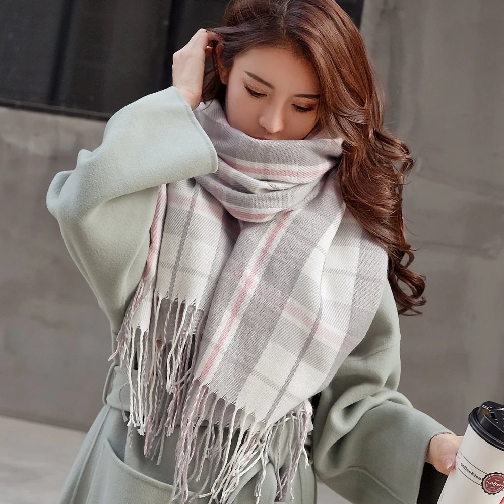 VEITHDIA, осенне-зимний женский шерстяной клетчатый шарф, женские кашемировые шарфы, широкие решетки, длинная шаль, накидка, одеяло, теплый палантин - Цвет: 8