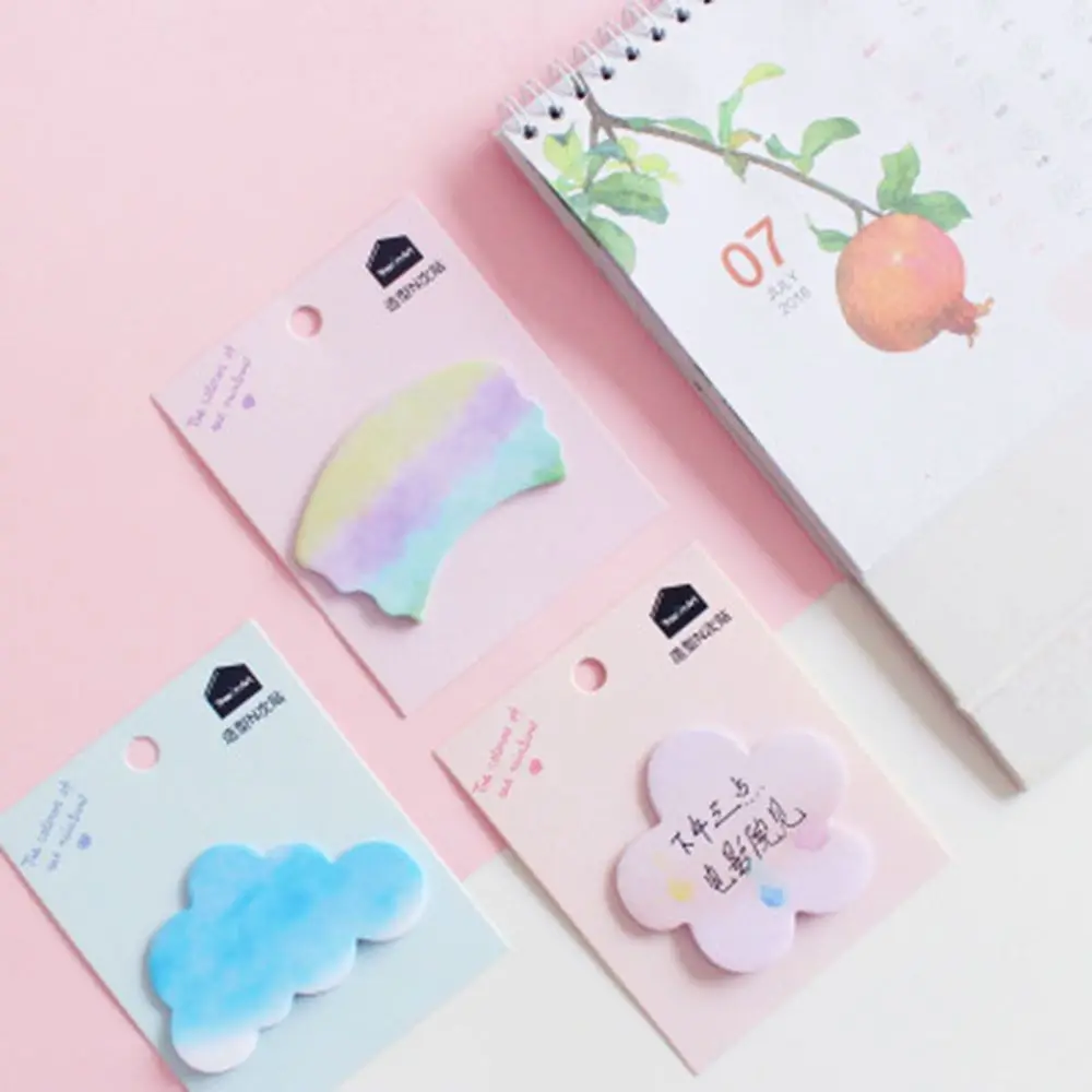 

1PCS(30 Sheets) The Color Of The Rainbow Cloud Memo Pad Sticky Notes Memo Notebook Stationery School Supplies