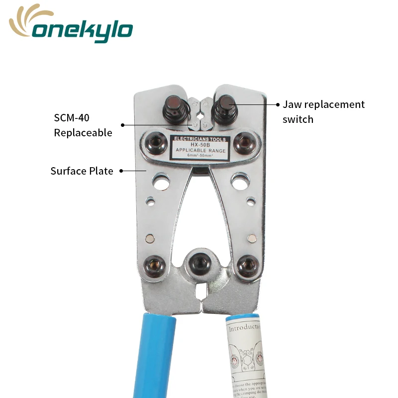 HX-50B провода терминал обжимной инструмент 6-50mm2 кабельный обжимной инструмент Cu/Al обжимка для разъемов плоскогубцы электрика(AWG10-1/10