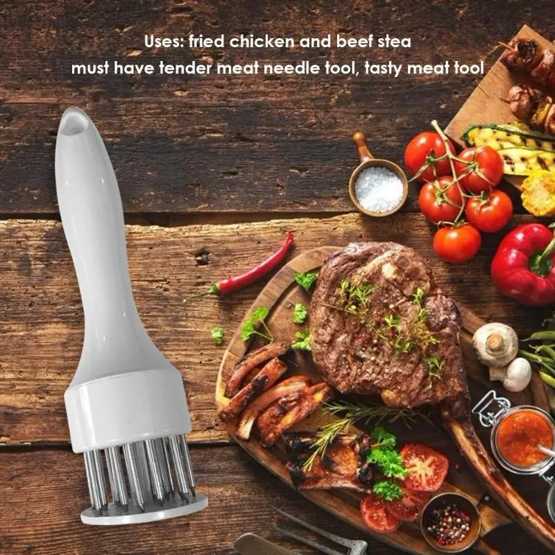 buy Meat Tenderizer Ultra Sharp Needle Stainless Steel Non slip Handle for Steak Roast Chicken Tenderness Kitchen Cookware