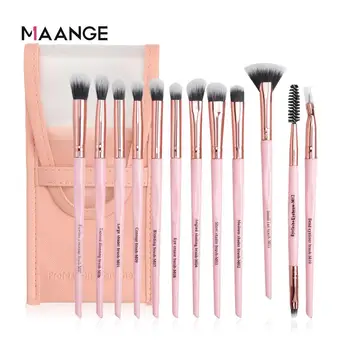 

Makeup Brushes 12pcs/lot Brush set with Case EyeShadow Blending Eyeliner Eyelash Eyebrow Make up Brushes Professional Brush Tool