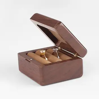 

Wedding Ring Box Engagement Ring Bearer Box Wooden Double Ring Box Decorative Jewelry Box Rustic Decor Box #CW