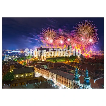 

5D DIY Diamond Painting Fireworks over Wawel Castle, Poland Diamond Mosaic Full Square Diamond Embroidery Rhinestone Child Gift