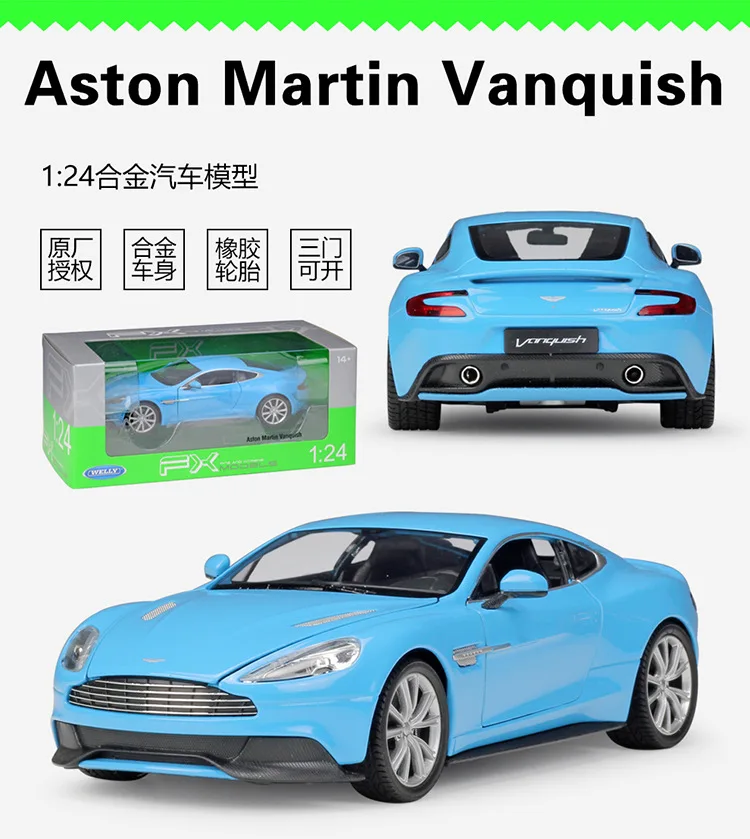 1:24 Welly модели автомобилей из сплава для Aston Martin Vanquish литая под давлением модель автомобиля детские игрушки Рождественский подарок коллекция для взрослых