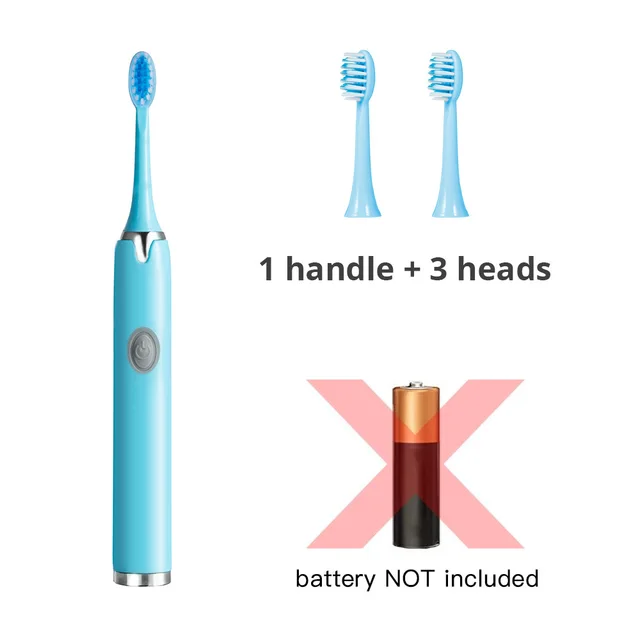 Ultrasonic Electric Toothbrush Wireless Charging for Adult IPX7 Waterproof Replacement Heads Whitening Teeth Timer Smart Brush BU-Battery Version