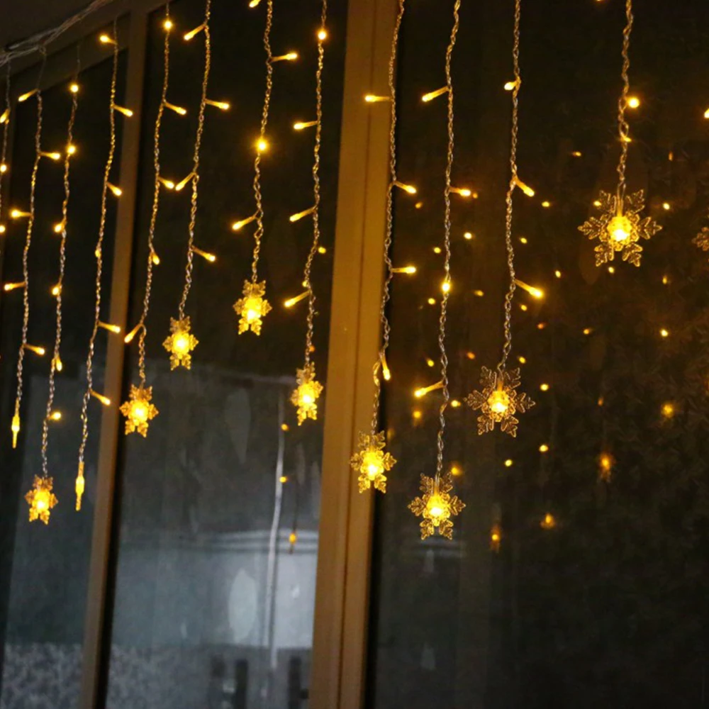 3.5M/5M LED String Light Fairy Lamp Snowflake Waterproof Flexible with Remote Control Christmas Decoration