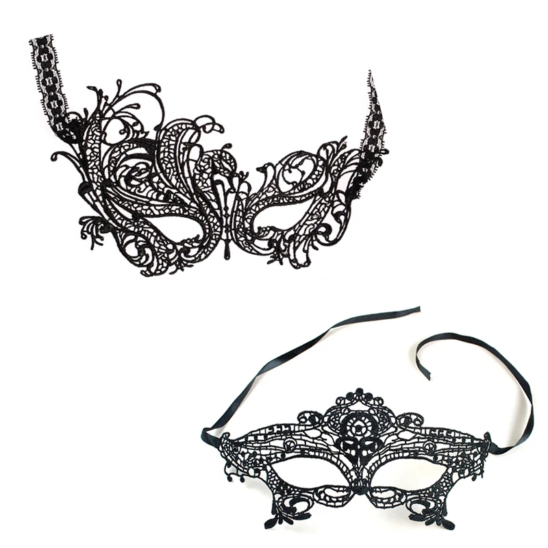 2pcs Style 7 1/2 шт, женская черная Сексуальная кружевная маска, маска для глаз для бала, маскарада, вечерние, карнавальные, Маскарадные костюмы, маскарадные маски - Цвет: 2pcs Style 7