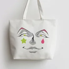 Hisoka Смайл сюжеты из японского аниме сумка хозяйственная сумка с изображением мультипликационных героев плечо многоразовый шоппер продуктовые сумки GA1066