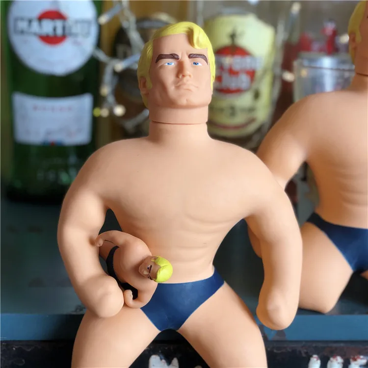 

30cm Antistress Silicone Stretch Arm Toy Figure Armstrong Bodybuilder Twisting Pulling Bending Super Stretch Toy