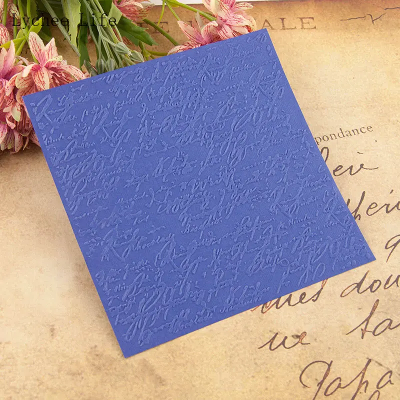 Lychee Life Letter Plastic Embossing Folders Stencils 15x15cm for Card making Scrapbooking Diy Photo Album Handmade Crafts