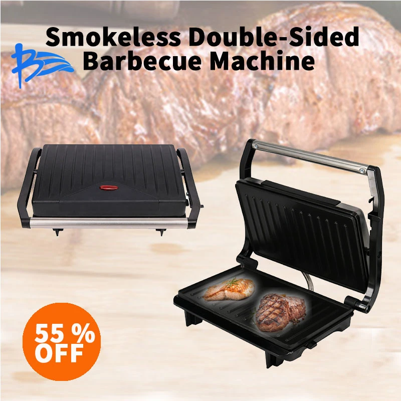 Pat hier Droogte Kitchen Appliances Double Sided Heating Cooking Appliances Grill Steak  Toast Burger Smokeless Meat Frying Machine Redmond грил|Electric Grills &  Electric Griddles| - AliExpress