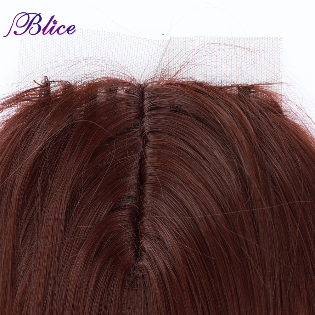 Blice Synthetic Hair Bundles with Closure Natural Hair Extensions 3 Bundles Silk Straight Weaving with Closures For Women