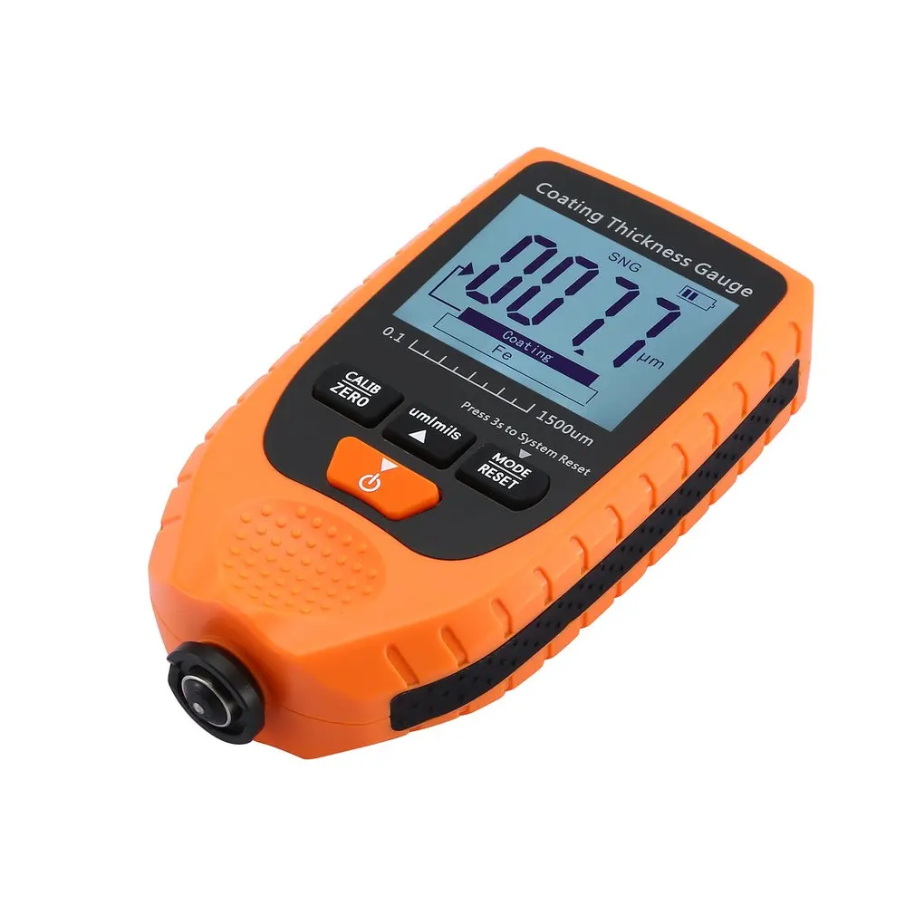Цифровой датчик толщины покрытия измеритель толщины Краски Автомобиля Тестер Ширина металла измерительный прибор 0~ 1500um/0~ 59.1mil