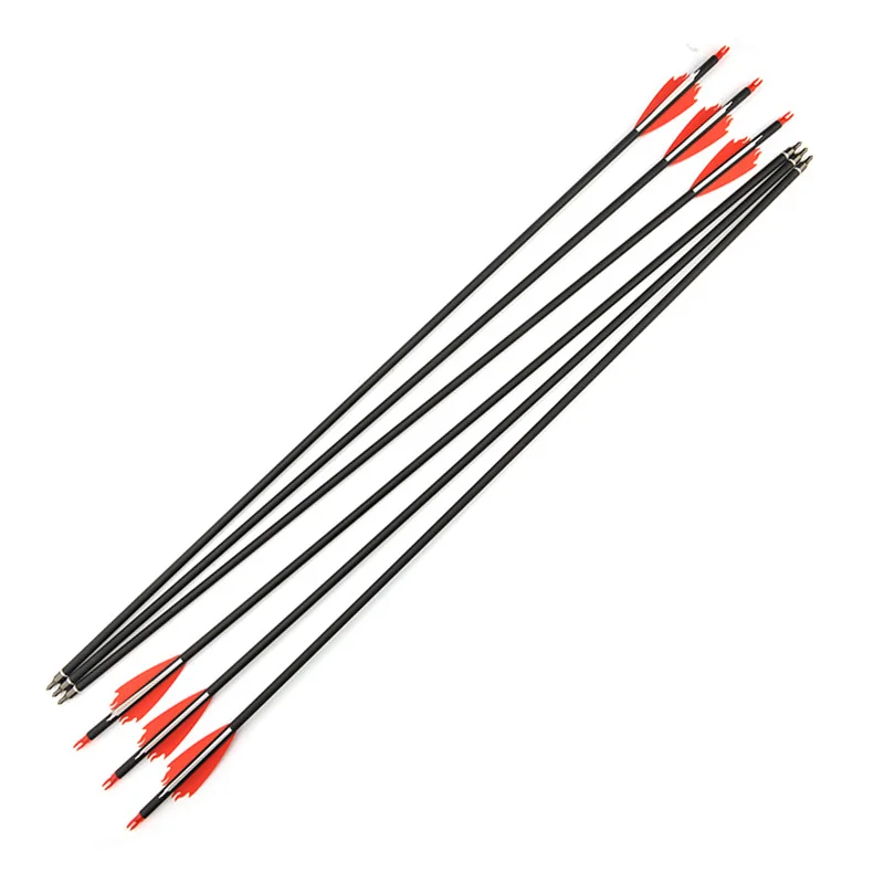 6/12/24PCS 7.8mm Carbon Vanes Arrows Changeable Tips Archery For Compoundbow 