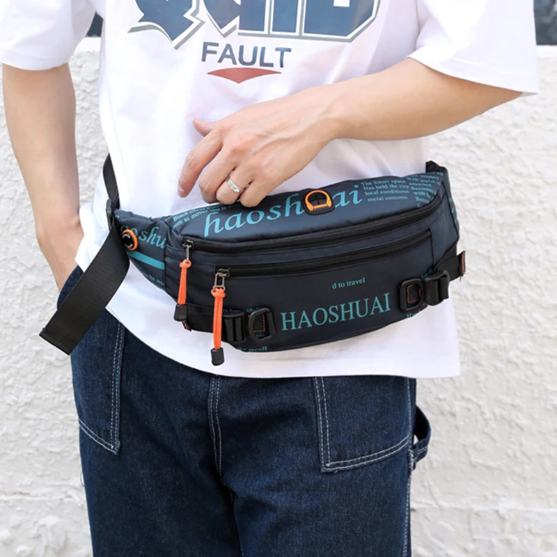 Taillen-Gürteltasche für Herren, Militärische Diebstahlsichere Lauf-Nylon-Reisetasche, Crossbody-Sling-Brusttasche, Hüfttasche – Detail 6