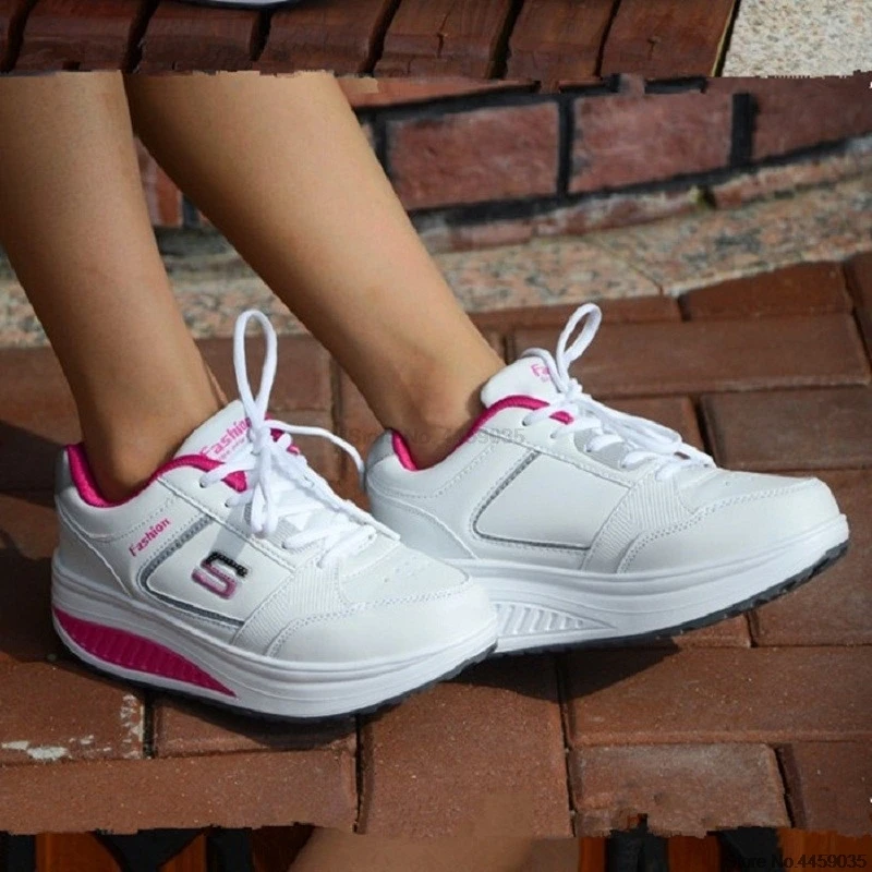 Женские кожаные кроссовки для похудения; обувь на платформе; женская обувь на танкетке; светильник; спортивная обувь; кроссовки;# B2481
