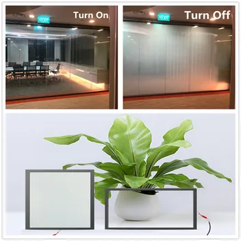 

SUNICE 115mm*175mm Clear to Opaque White PDLC Switchable Electronic Window Glass Film Bedroom Office SELF-ADHESIVE with Glue