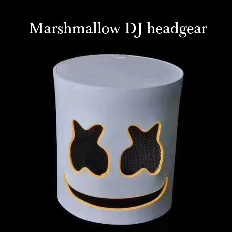 DJ Marshmello маска для лица светильник Marshmello головной убор Косплей Хэллоуин Карнавал реквизит для Marshmello Праздник Вечеринка клуб танец Декор