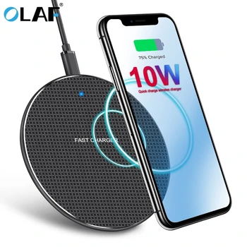 

Olaf 10W Qi Wireless Charger Pad for Samsung Galaxy S8 S9 S10 iPhone 11 Pro Max Nokia Nexus 4 Mobile Phone Fast Charging Adapter