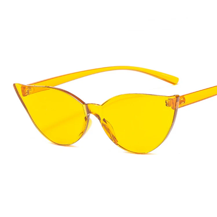 Модный кошачий глаз солнцезащитные очки Женские винтажные металлические зеркальные классические Винтажные Солнцезащитные женские очки оculos De Sol Feminino UV400 - Цвет линз: Dark Yellow
