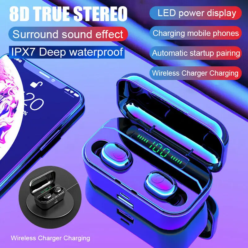 Мини TWS Bluetooth 5,0 гарнитура стерео беспроводные наушники IPX7
