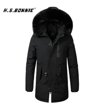Новинка, зимняя длинная Мужская куртка, парка, теплая, термо пальто, Мужская Уличная ветровка с мехом, куртка с капюшоном, Helly Hansens