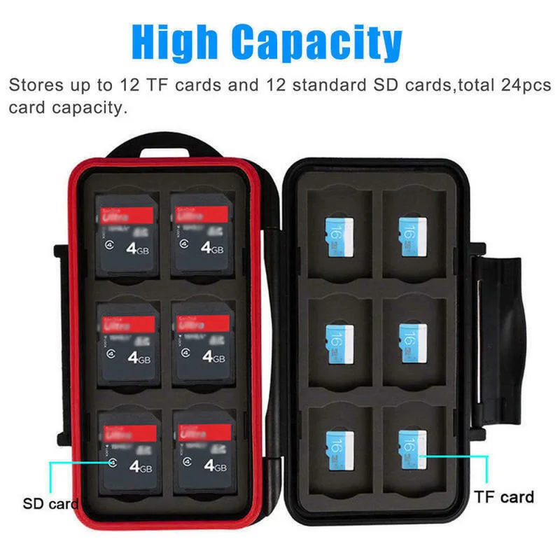 SD MicroSD чехол для держателя карты памяти жесткий кошелек для хранения Анти-шок Водонепроницаемый удерживающие отверстия для удобной переноски