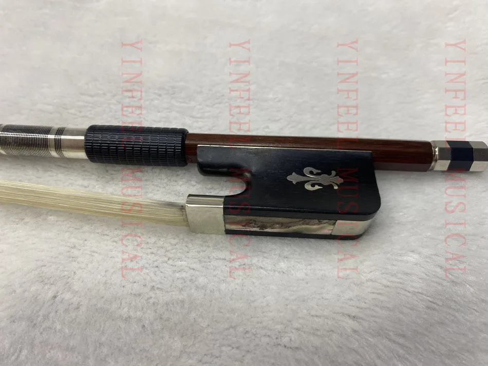 4/4，3/4,1/2,1/4 Cello Bow Superior Brazilwood professional ebony nickel silver Cello bow white horse hair