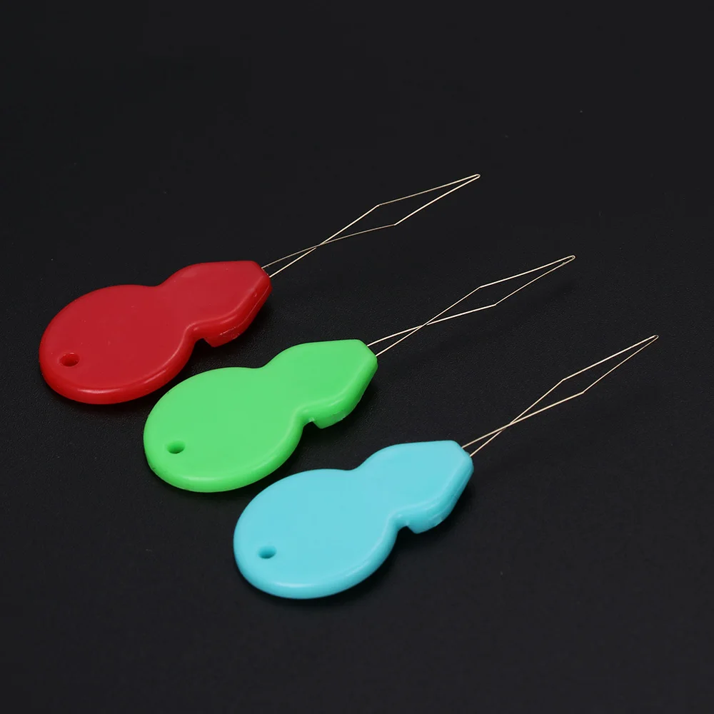 Enhebrador de aguja de lazo plateado, herramienta de costura de inserción de alambre de plástico, herramientas de inserción de máquina de mano, accesorios de costura, 10 Uds.