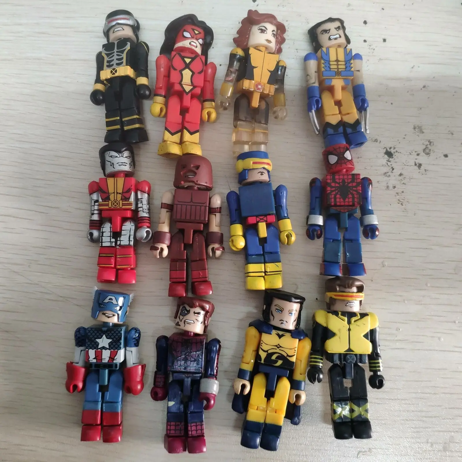 12 шт./партия экшн-фигурки миниатюрные X-Man циклопс вольверин паук капитан