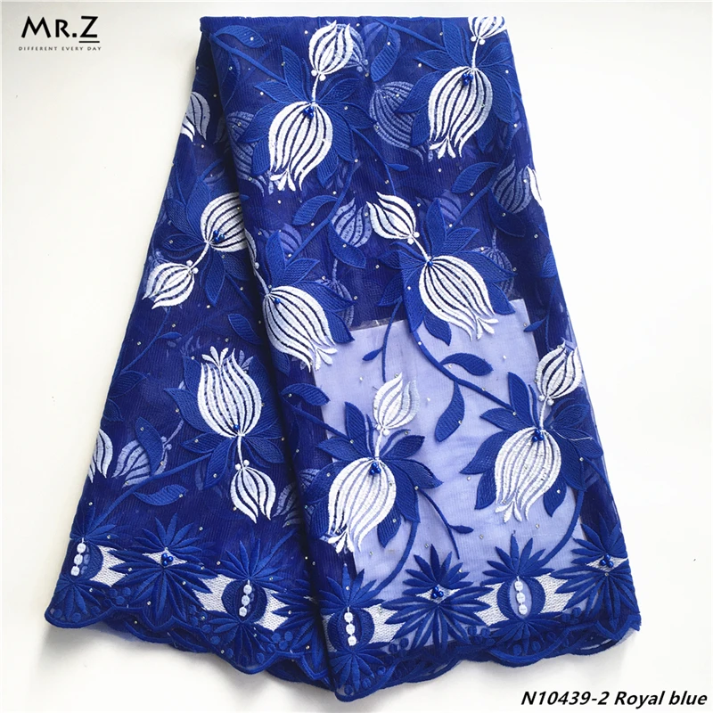 Mr.Z Королевская Синяя африканская французская кружевная ткань новейшая