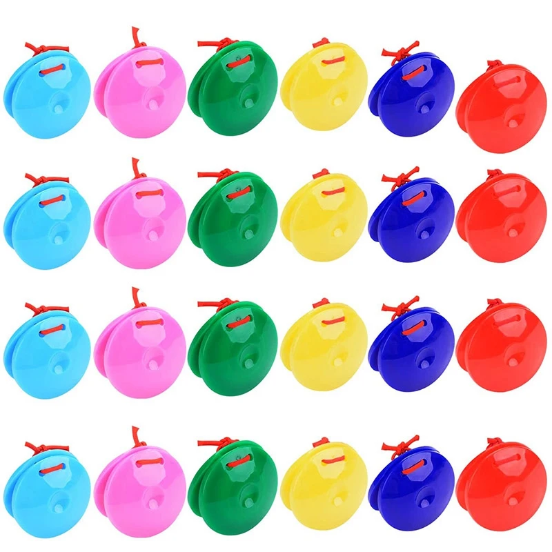 

Fingerboard Castanets Mini Cast Board Bulk Percussion (Multicolor 24 PCS)