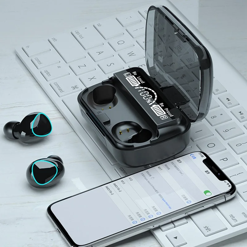 New M10 TWS Fingerprint Touch Bluetooth Earphones HD Stereo Wireless Headphones Noise Cancelling Gaming Headset Christmas Gift