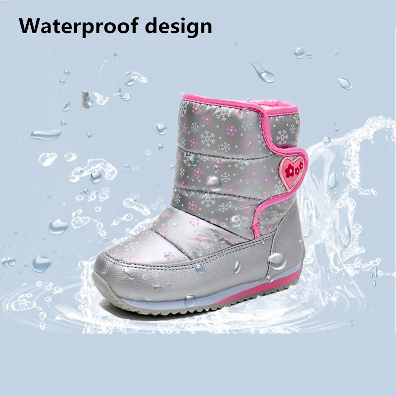 Girl Boy Winter Snow Boots Thick Natural Wool Children Style Kid Size New Design Child Ski Boots Waterproof Snow Baby Shoes