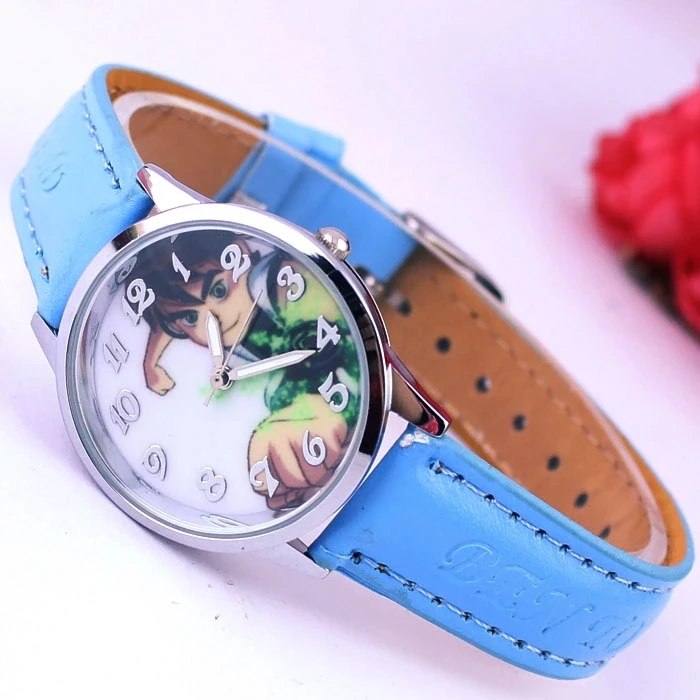 Мультфильм студент кварцевые часы поясом из искусственной кожи Pentium мальчик мода Детская Наручные часы