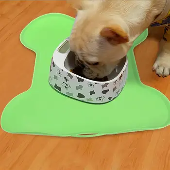 

Pet Feeding Mat Food Grade Silicone Waterproof Pets Food Mat Bone-Shaped Non Slip Dog Bowl Placemat for Puppy Cat Kitty