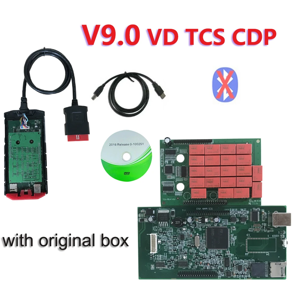 Полный комплект 8 шт. Автомобильный Кабель+ по DHL Новинка vci 9,0 bluetooth obd2 сканер для delphis автомобилей и грузовиков obdii obd диагностические инструменты - Цвет: without bluetooth