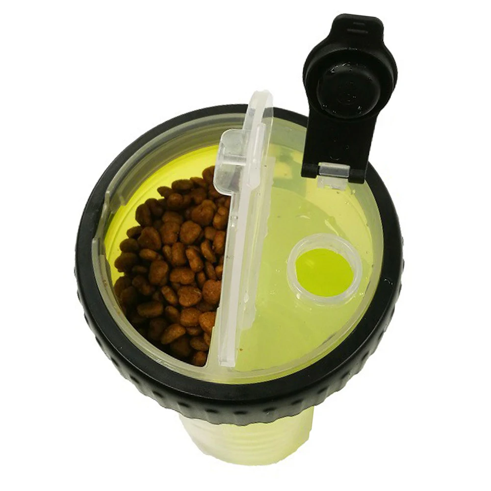 

Walking Practical Snacks Dispensing Two Wide Mouth Pet Water Bottle Dog Cat Collapsible Bowls Portable Handheld Travel