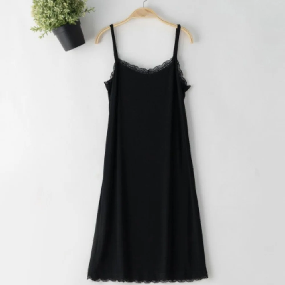 MANCYFIT Full Slip Dress for Women Spaghetti Strap Under Cami Slit Soft Sleeveless Nightgowns