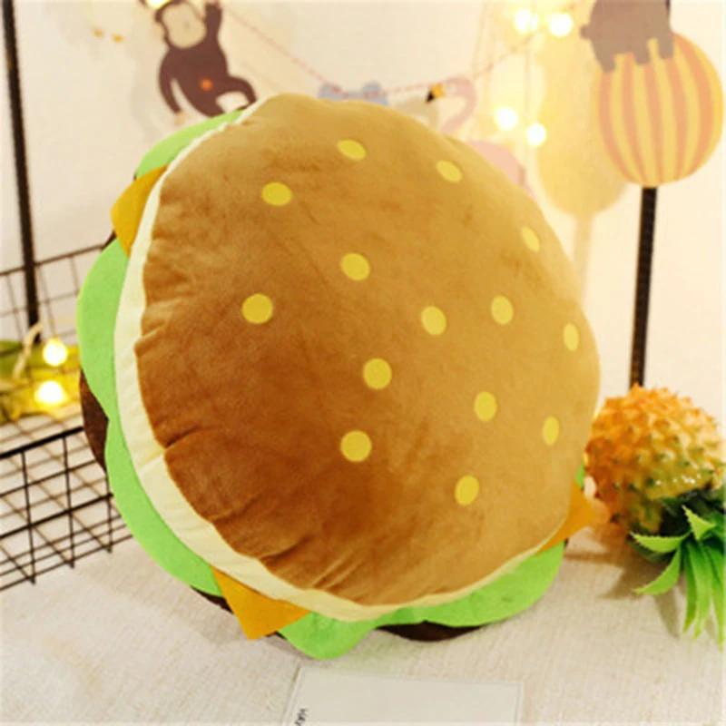 

Creative plush toy cartoon simulation hamburger pillow child birthday gift burger cushion sleeps stuffed toy bedroom decor JM147