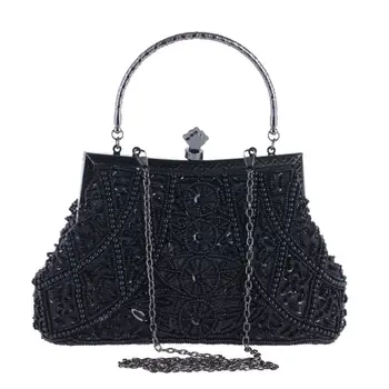 

WoMan Luxurious Evening Handbag Retro Style Sequins Pearls Beads Shoulder Bag
