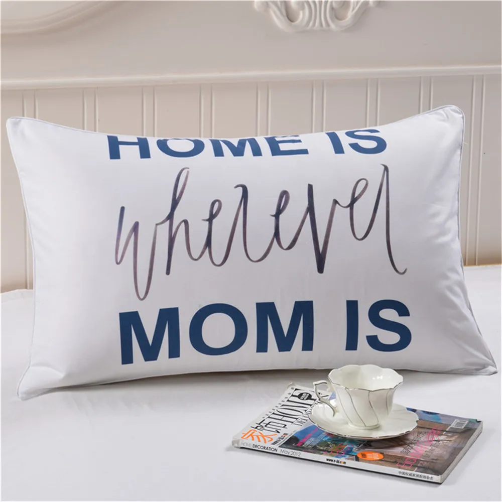

50X75CM Custom Letter Pillow Case Pillowcase Decorative Pillow Cover Bedding for Hotel Wedding White Black Gray